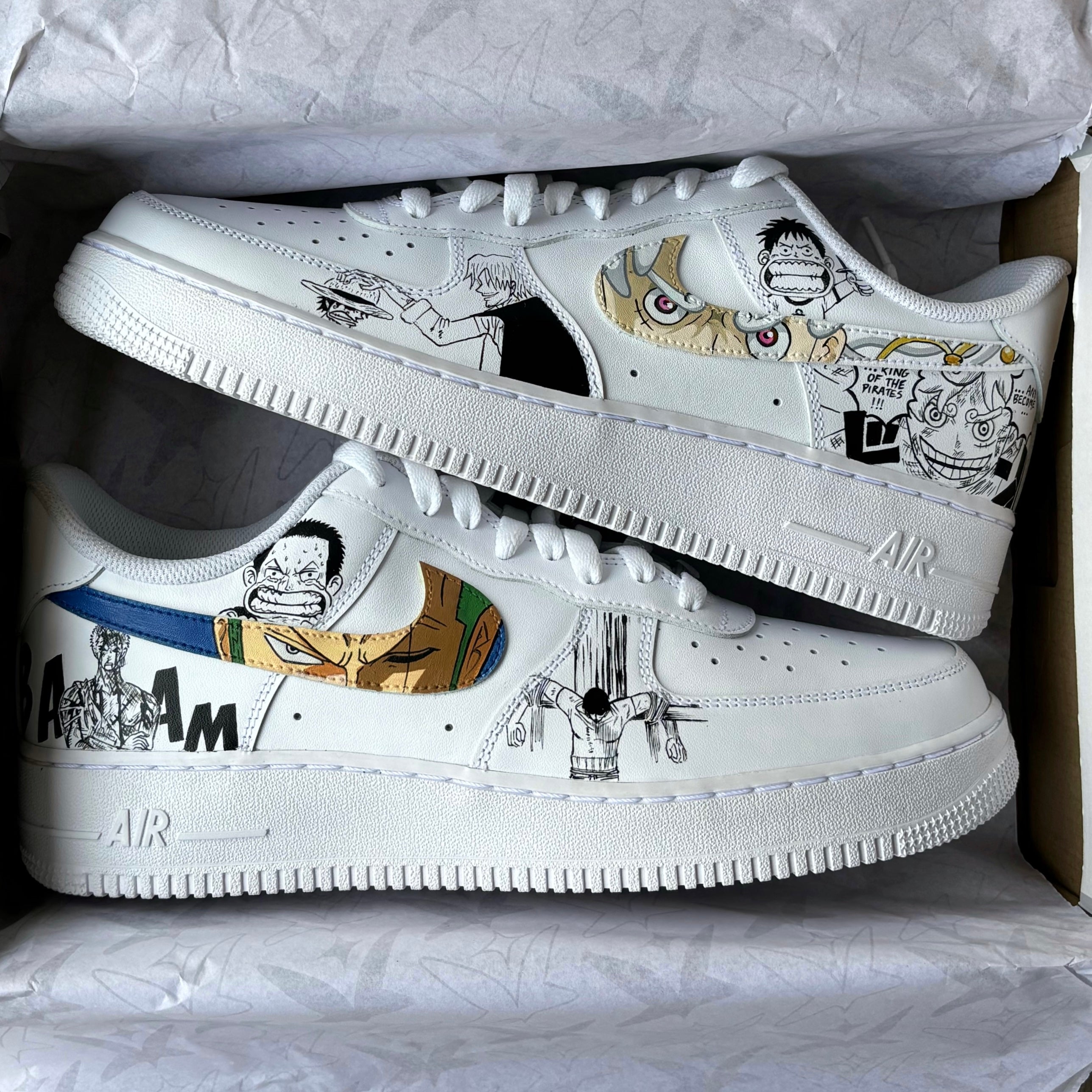 Nike Air Force 1 x Luffy & Zoro Eyes and Manga | One Piece