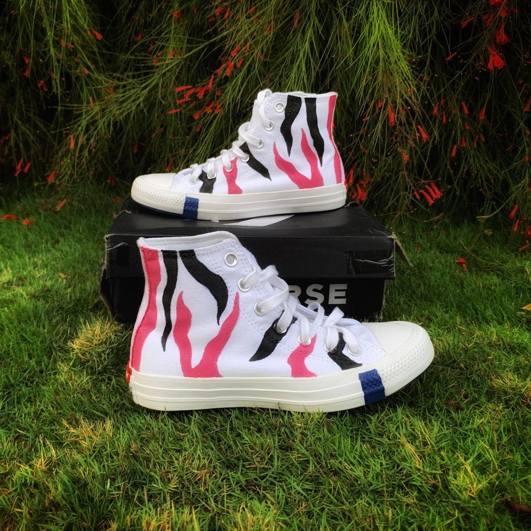 Converse x Black and Pink Stripes Knickgasm