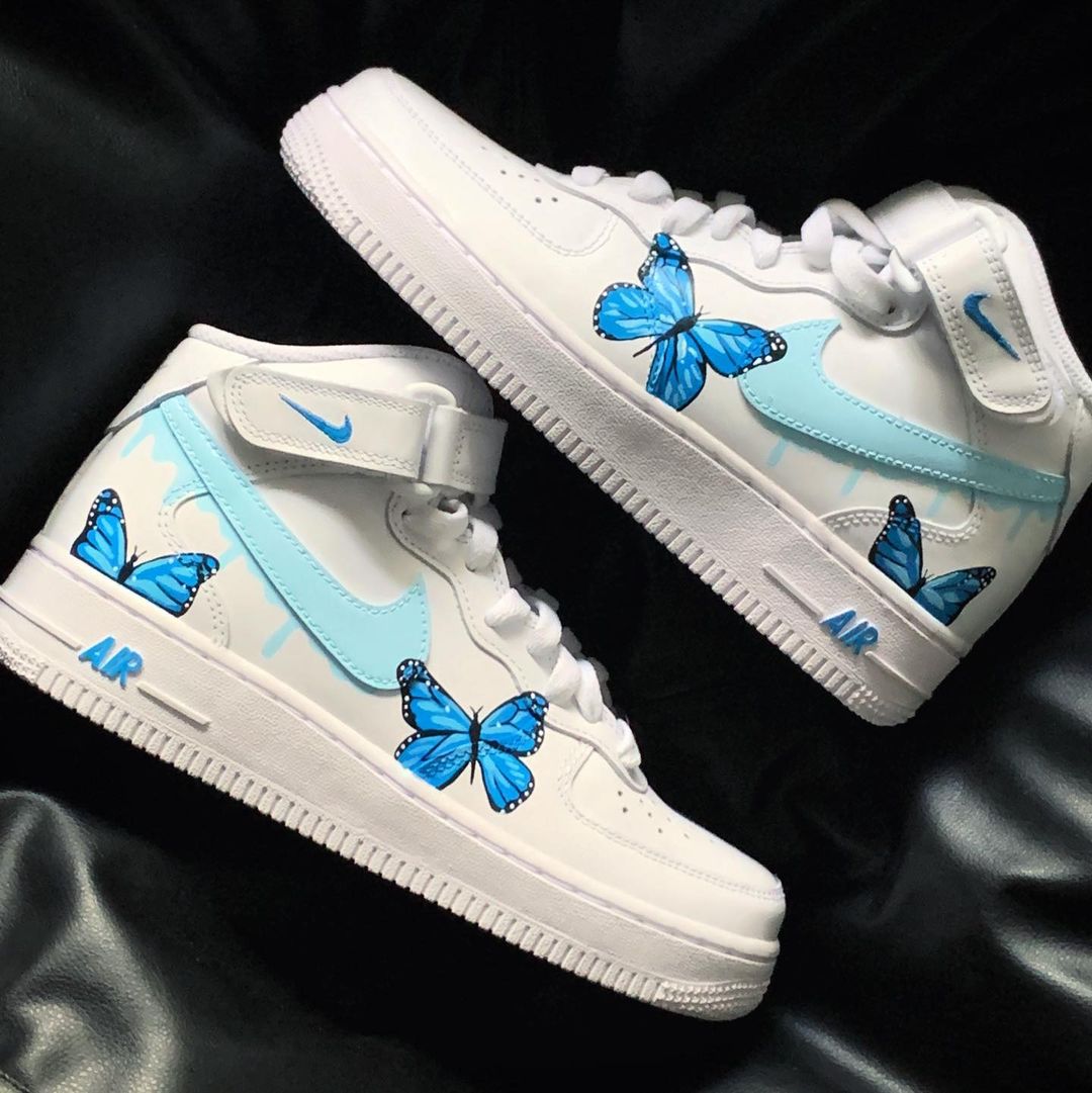 Af1 Butterfly Air Forces Nike Air Force Mids X Butterfly Drip
