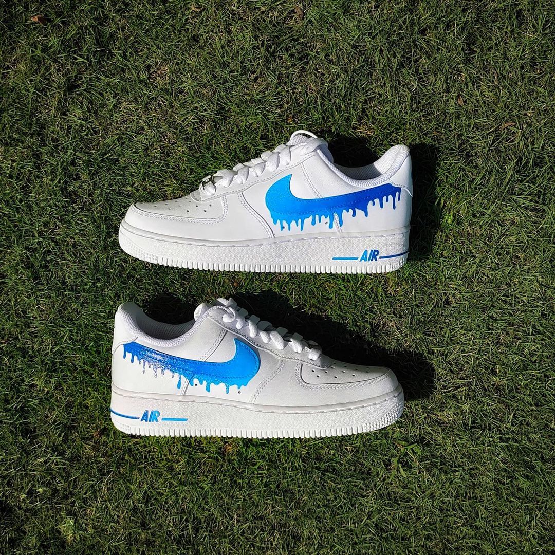 Light Blue Shoe Paint Nike Air Force X Blue Drip – Knickgasm