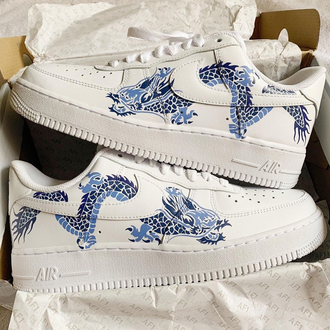 Nike Air Force 1 x Blue Sapphire Dragon Knickgasm