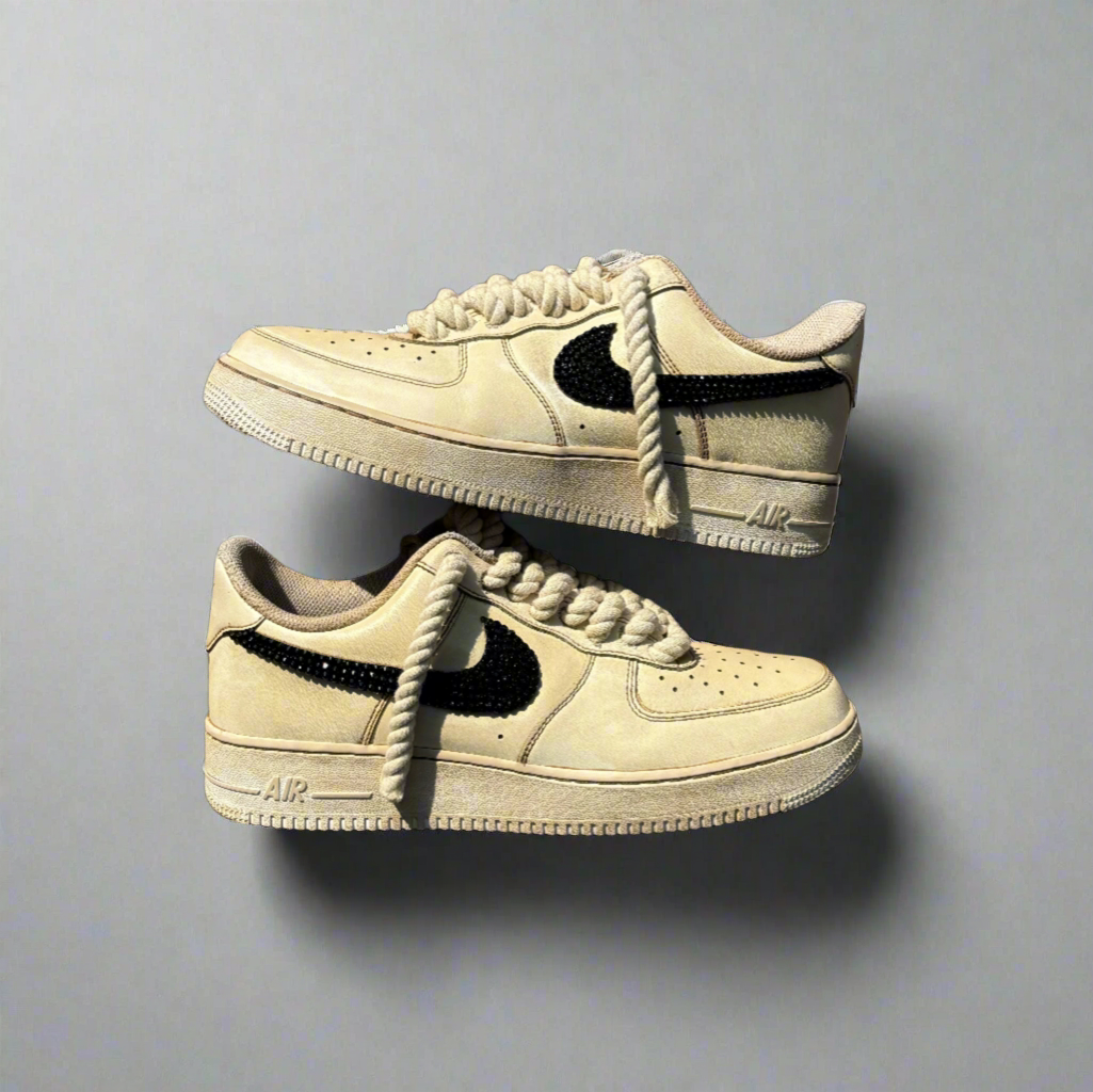 Nike Air Force 1 x Coffee x Black Studded Swoosh Knickgasm