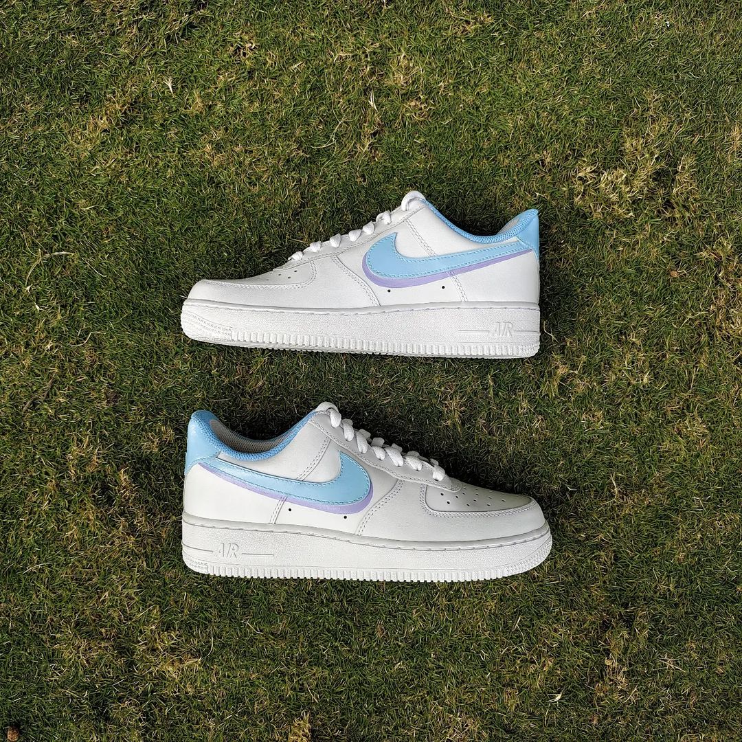 Light Blue Tick Air Force Blue Swoosh Tick White Forces With Blue