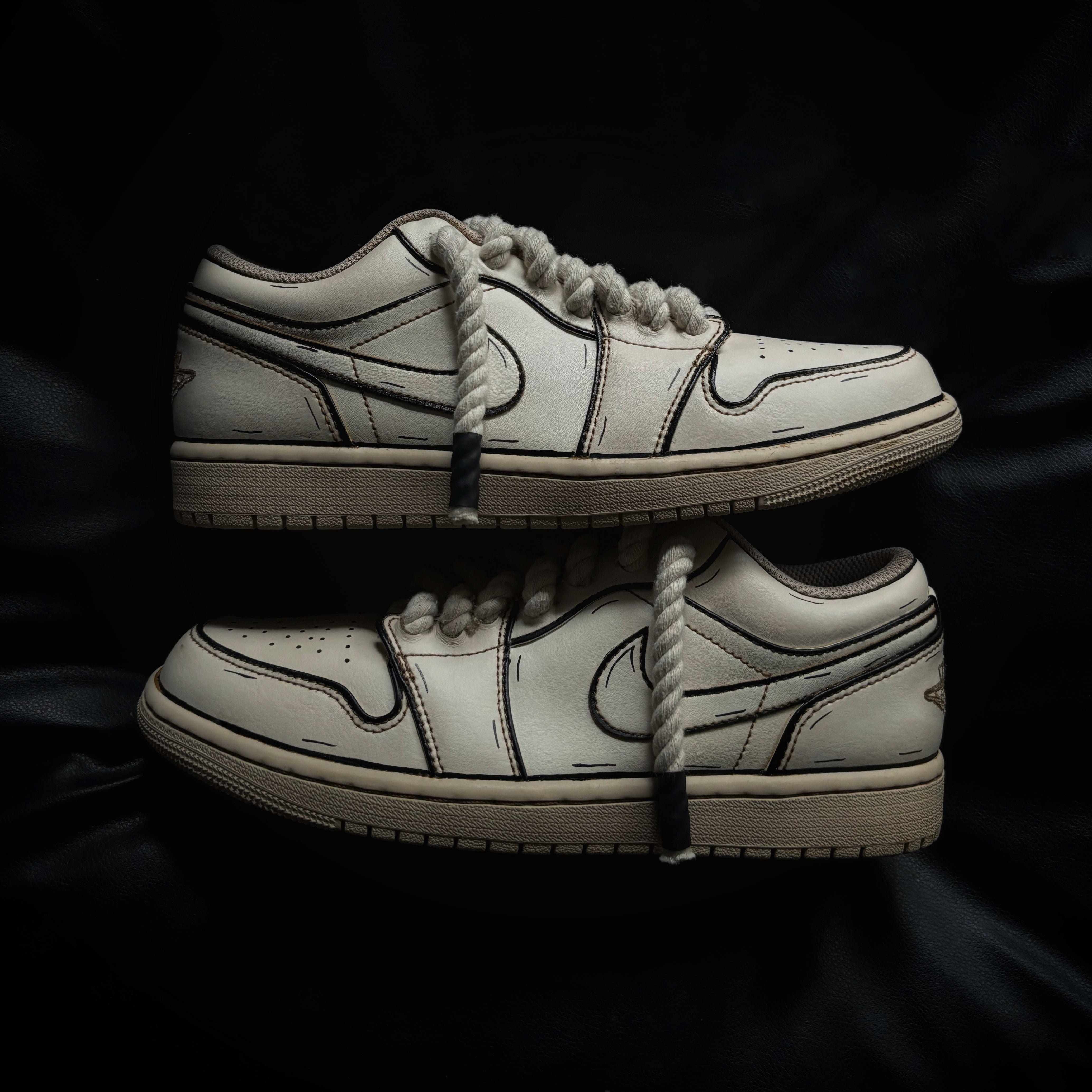 Nike Air Jordan 1 Lows x Cartooned Coffee Dip (Rope Laces) Knickgasm
