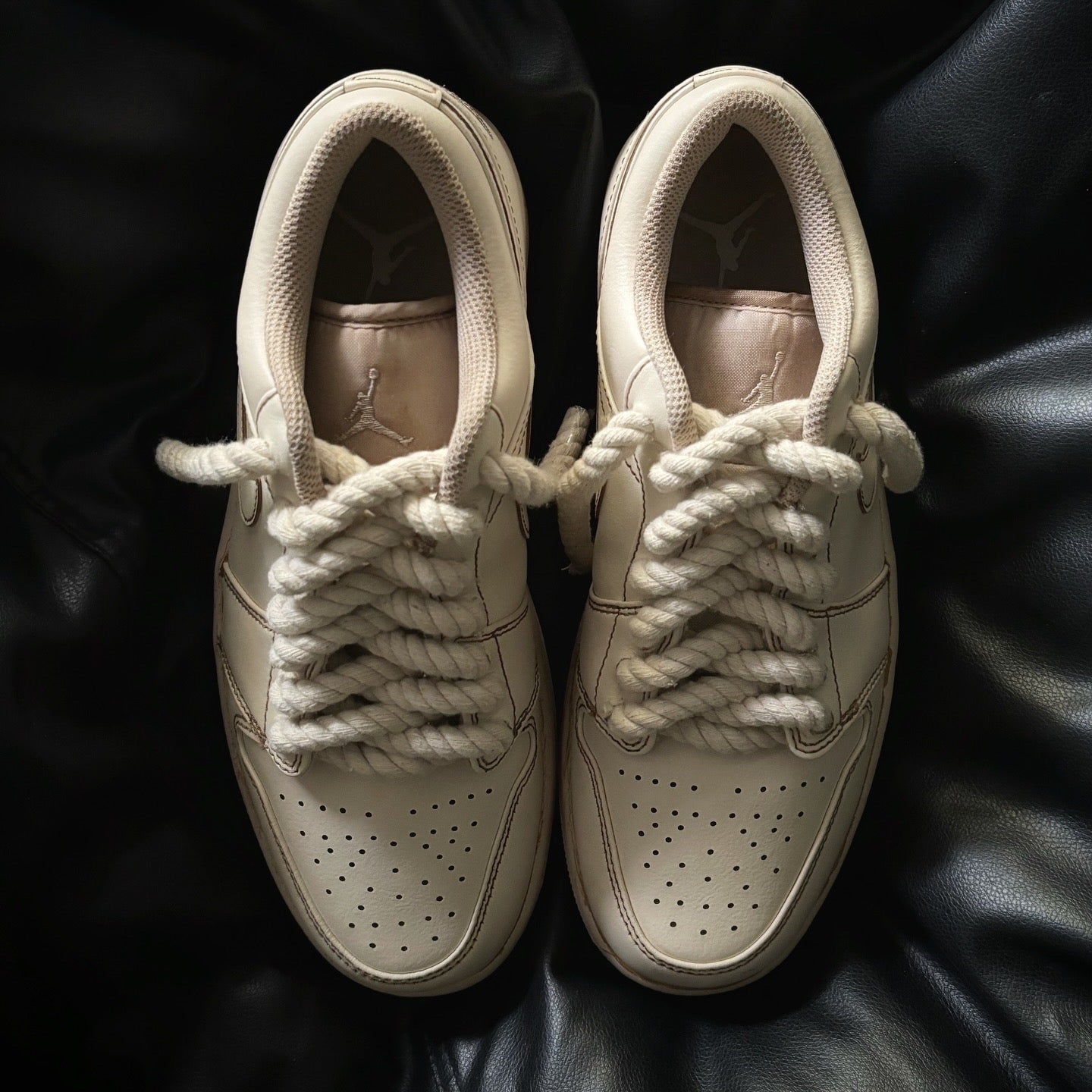 Nike Air Jordan 1 Lows x Coffee Dip (Rope Laces) Knickgasm