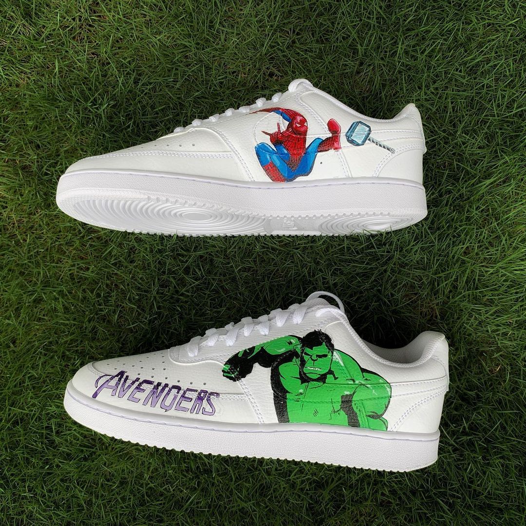 Hulk Avengers Air Force Ones Custom Shoes Custom Air Force Marvel