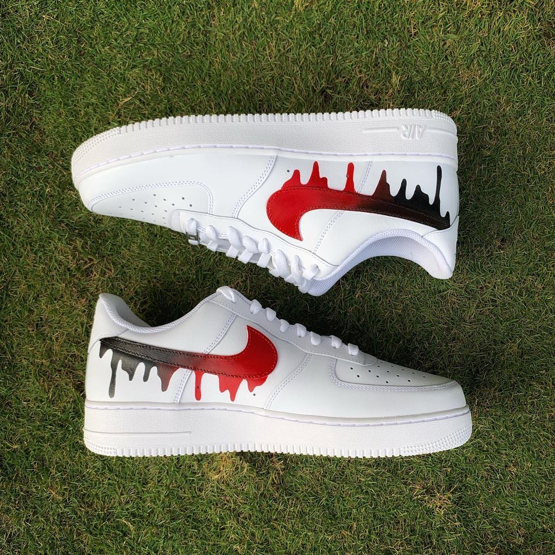 Red and Black Custom Air Force 1