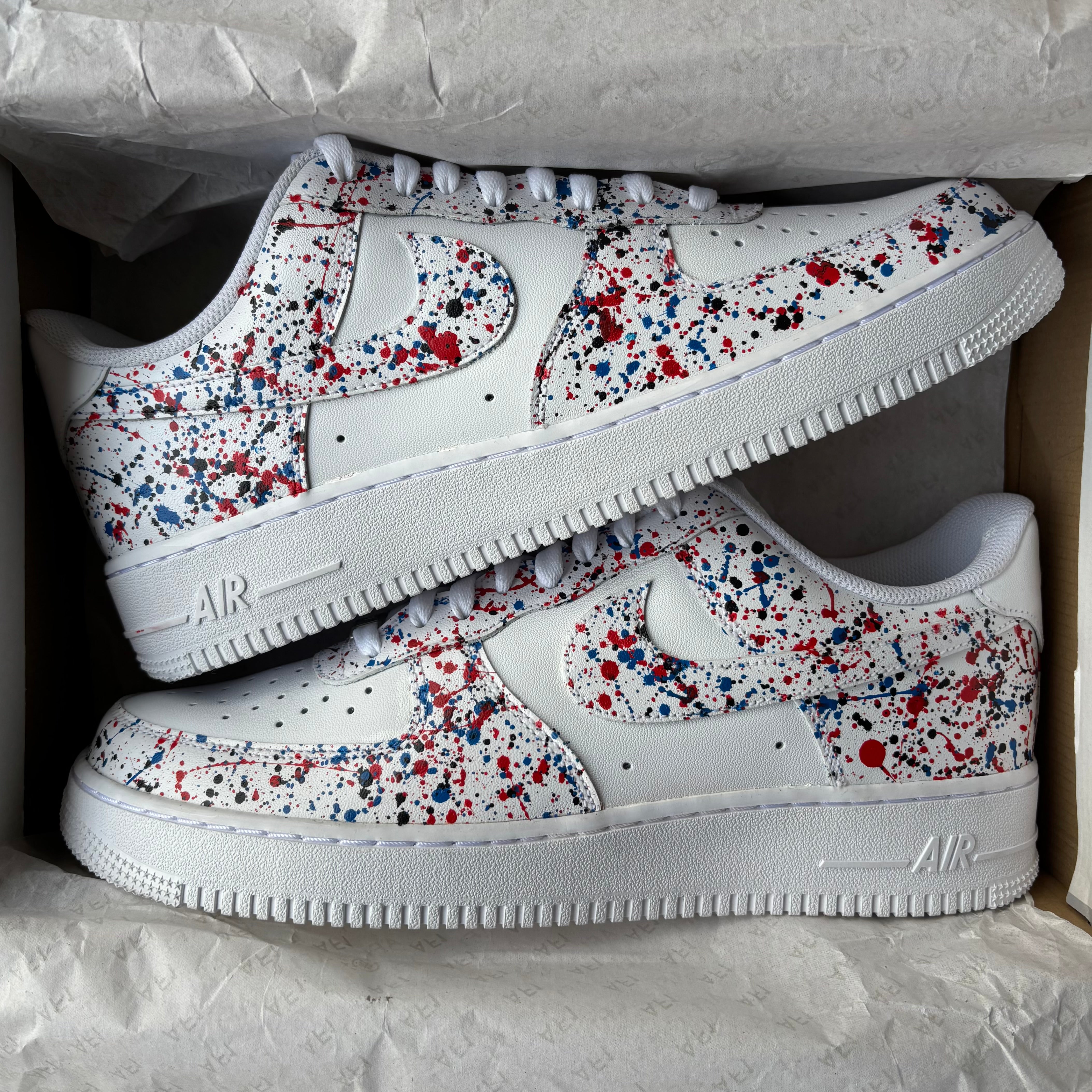 Nike Air Force 1 x Red Blue Splash