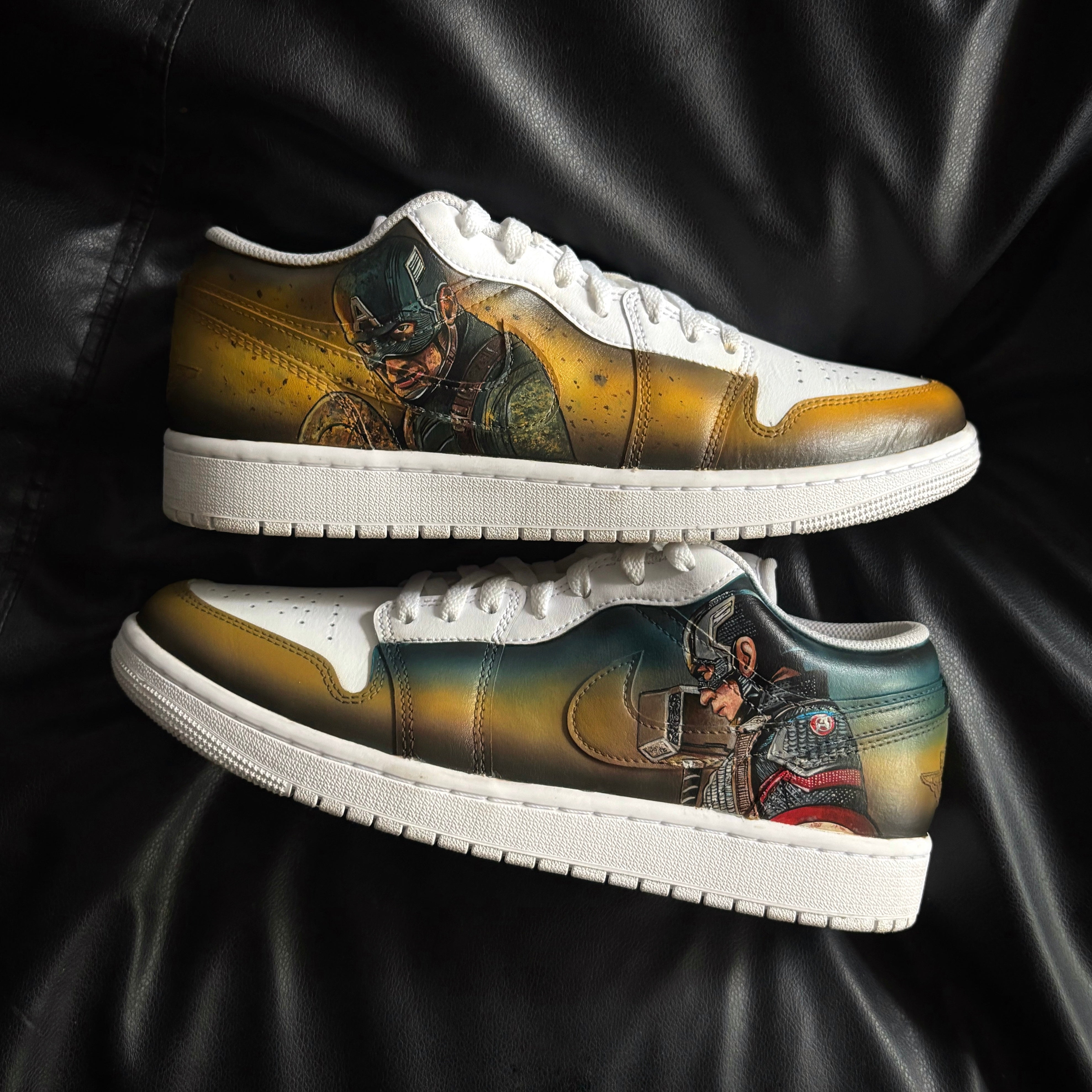 Nike Air Jordan 1 Lows x Captain America Custom