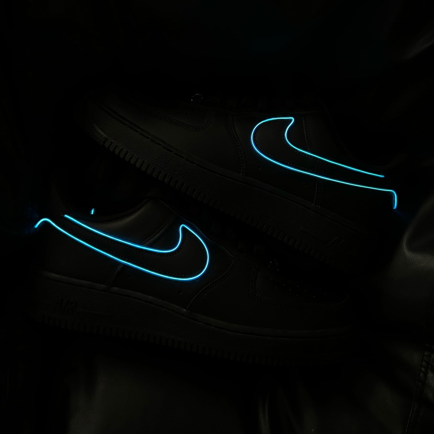 Nike Air Force 1 Black x Light Swoosh