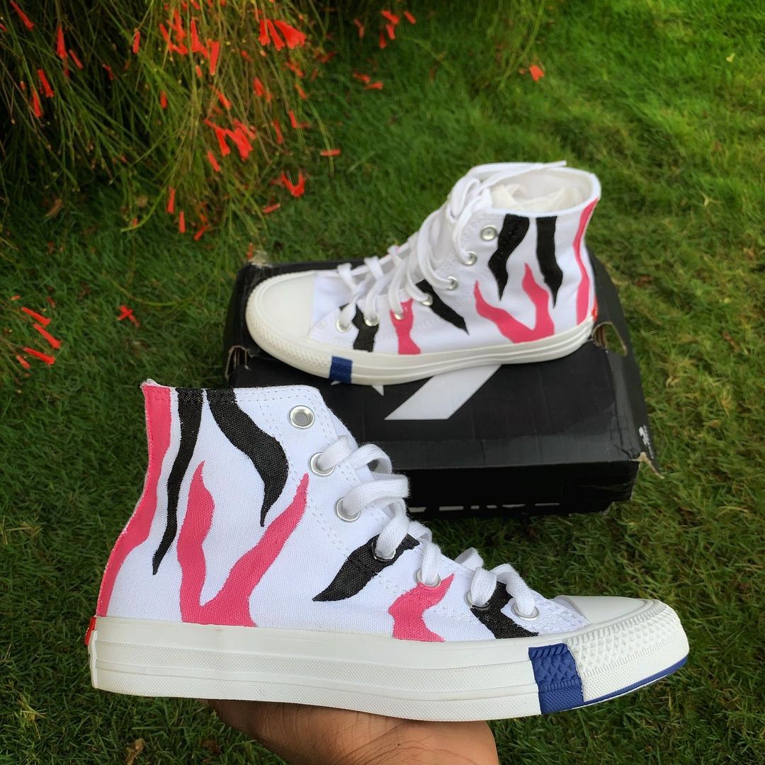 Converse x Black and Pink Stripes Knickgasm