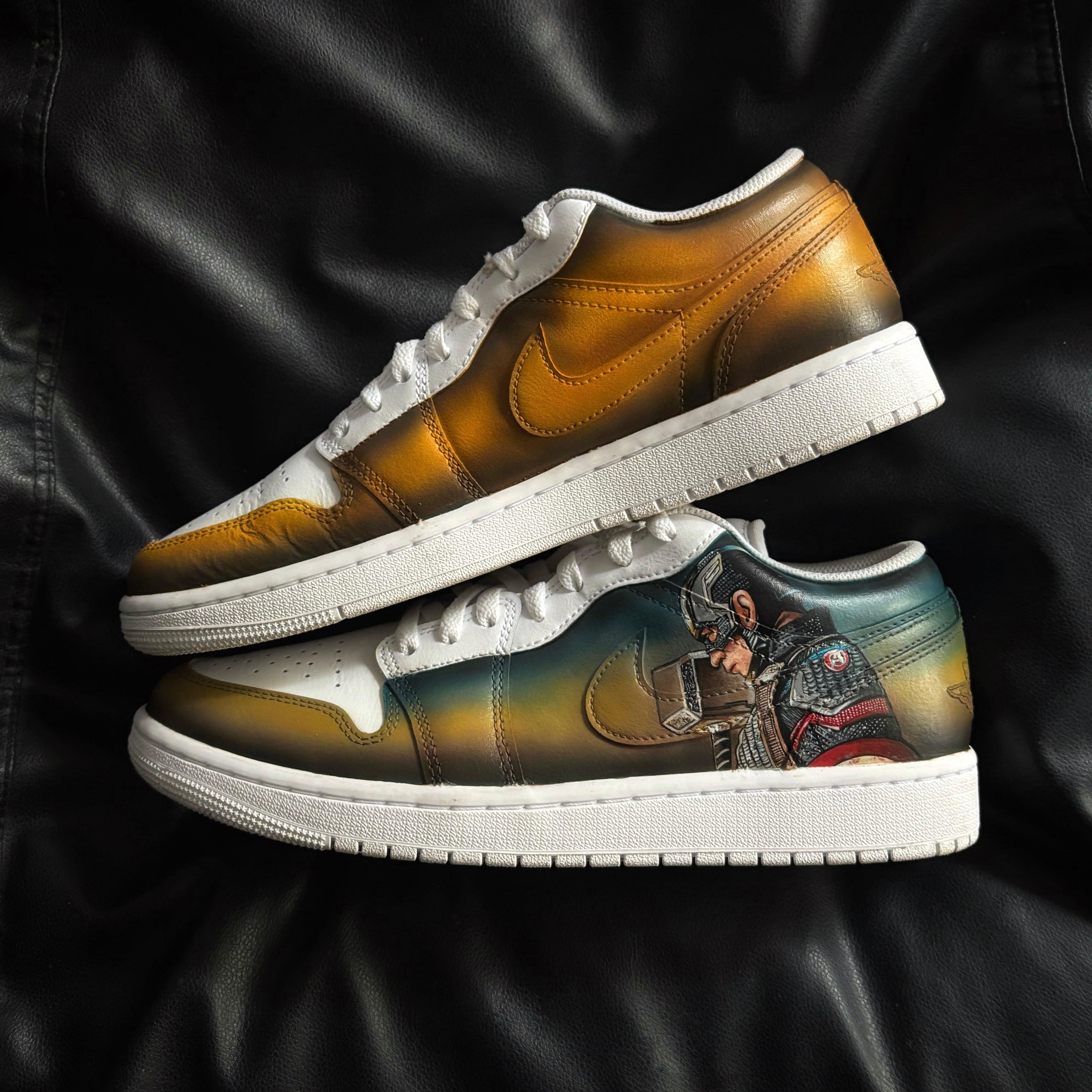 Nike Air Jordan 1 Lows x Captain America Custom