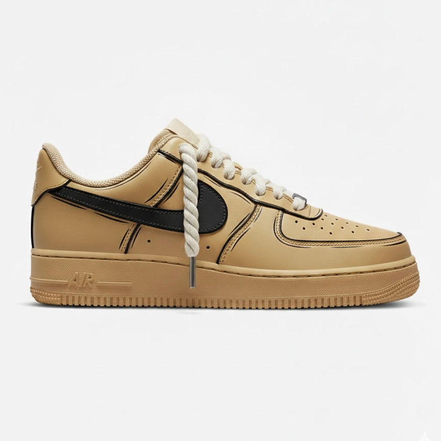 Nike Air Force 1 x Coffee (Black Swoosh)