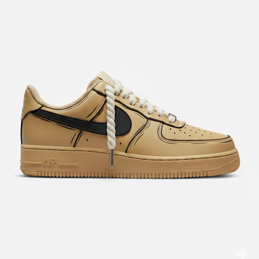 Nike Air Force 1 x Coffee (Black Swoosh)