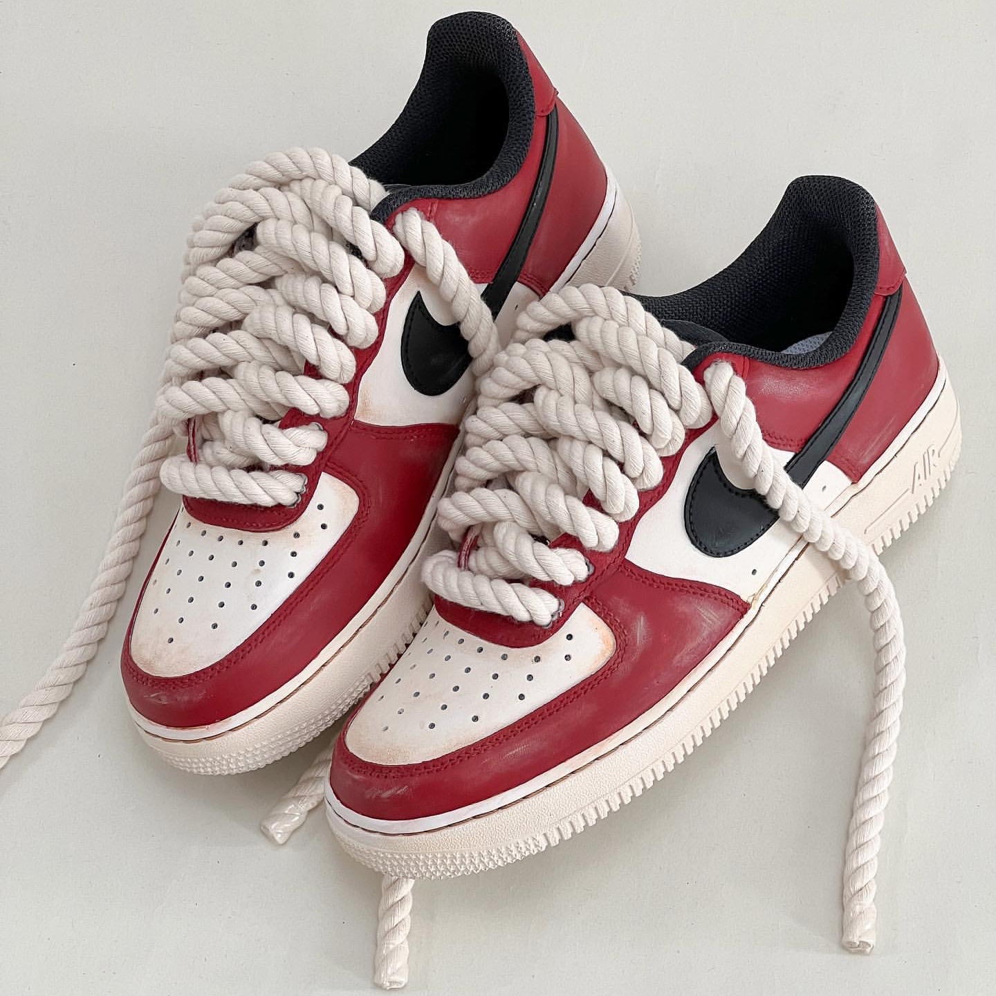 Nike Air Force 1 x Chicago Red with Rope Laces