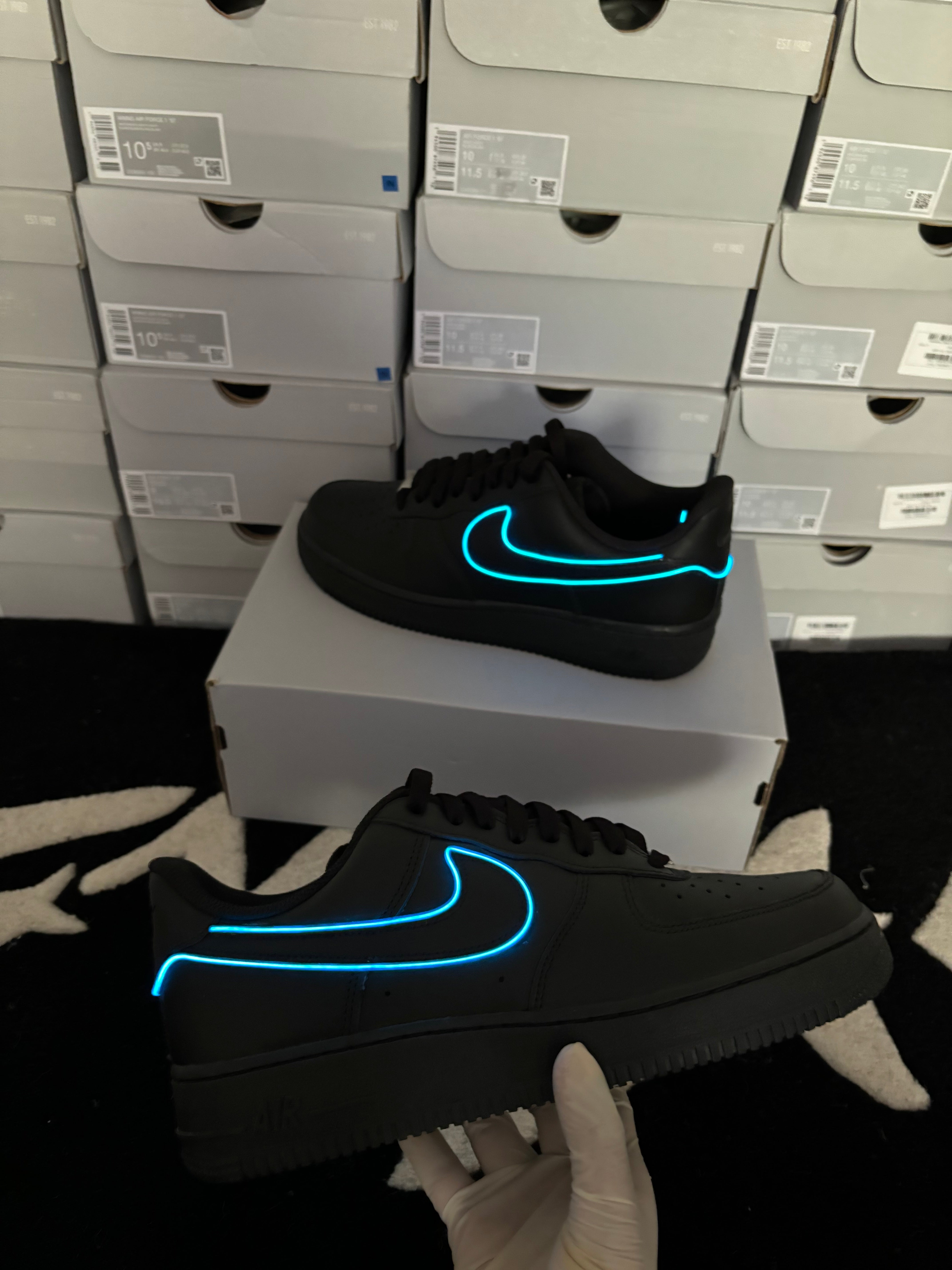 Nike Air Force 1 Black x Light Swoosh Knickgasm