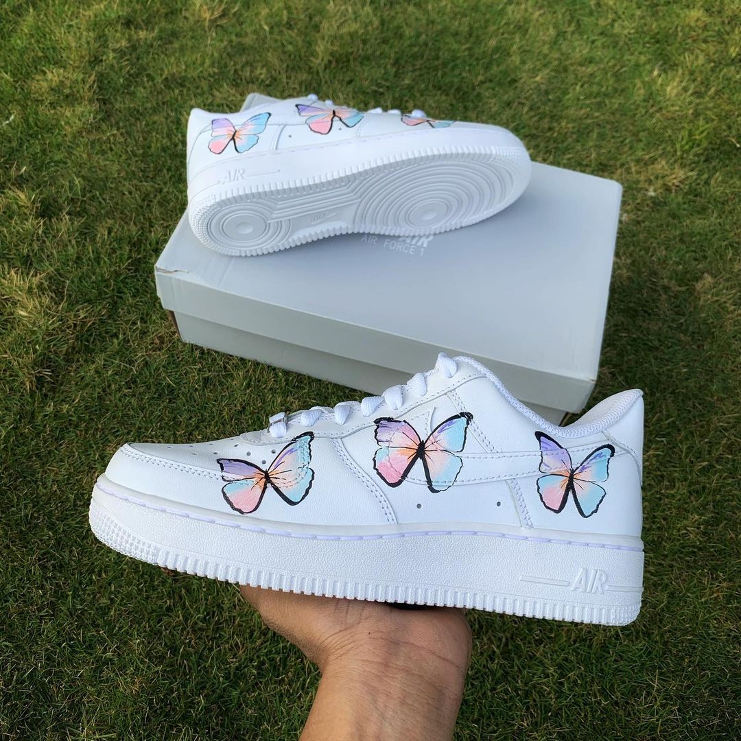 Low Butterfly Air Forces Custom Air Force Butterflies Sneakers