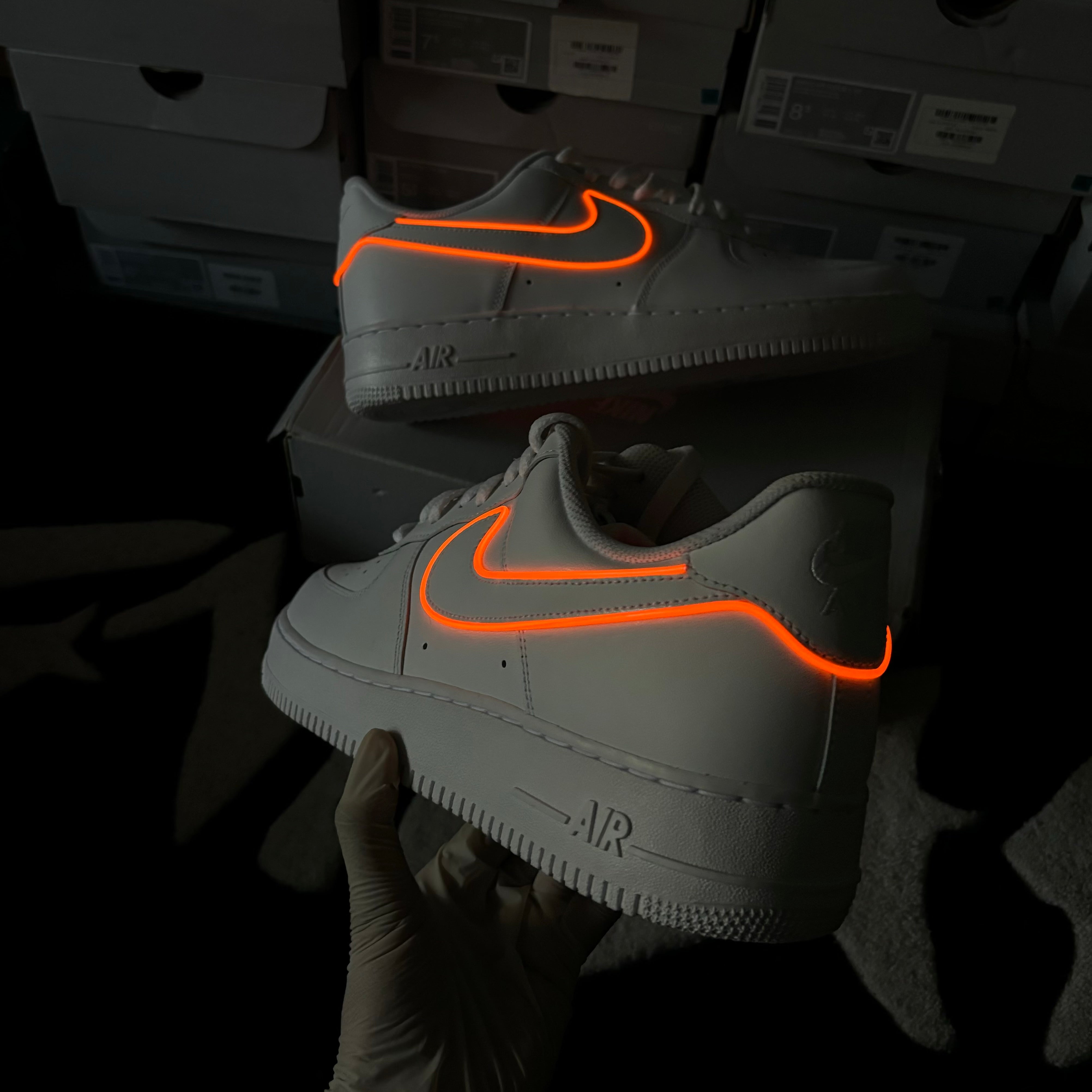 Nike Air Force 1 x Light Swoosh (orange) Knickgasm