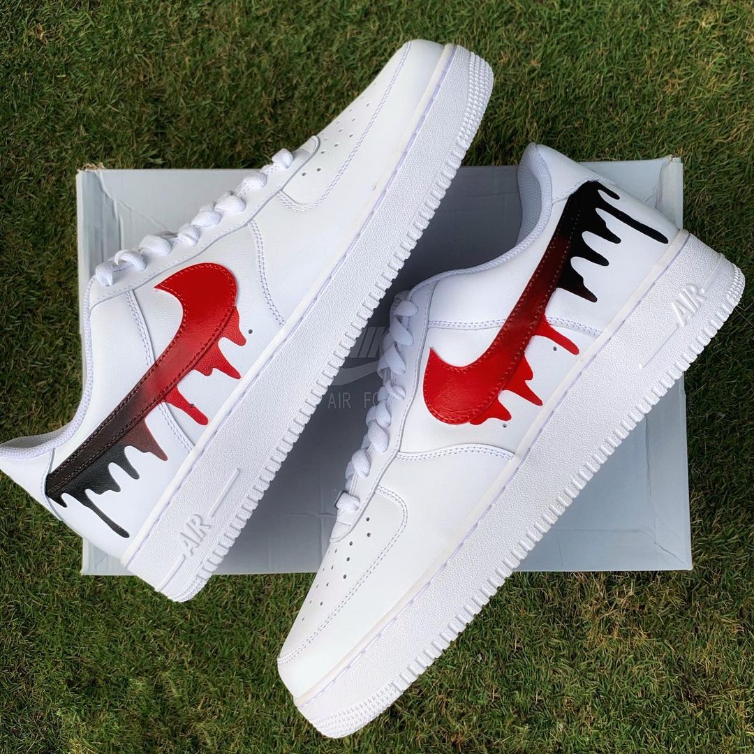 Nike Air Force 1 x Red Black Drip Knickgasm