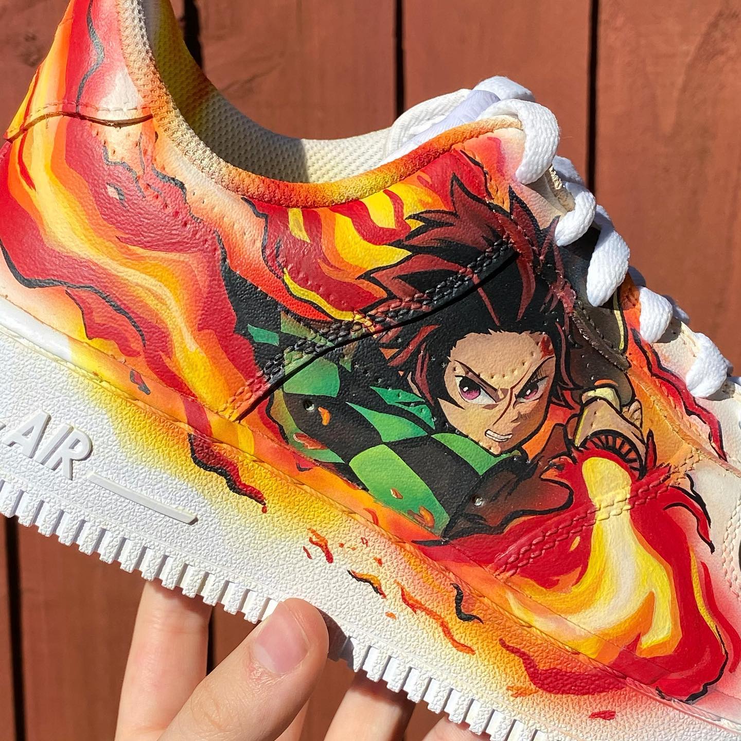 Nike Air Force 1 x Tanjiro x Zenitsu Demon Slayer Kimetsu No Yaiba Knickgasm