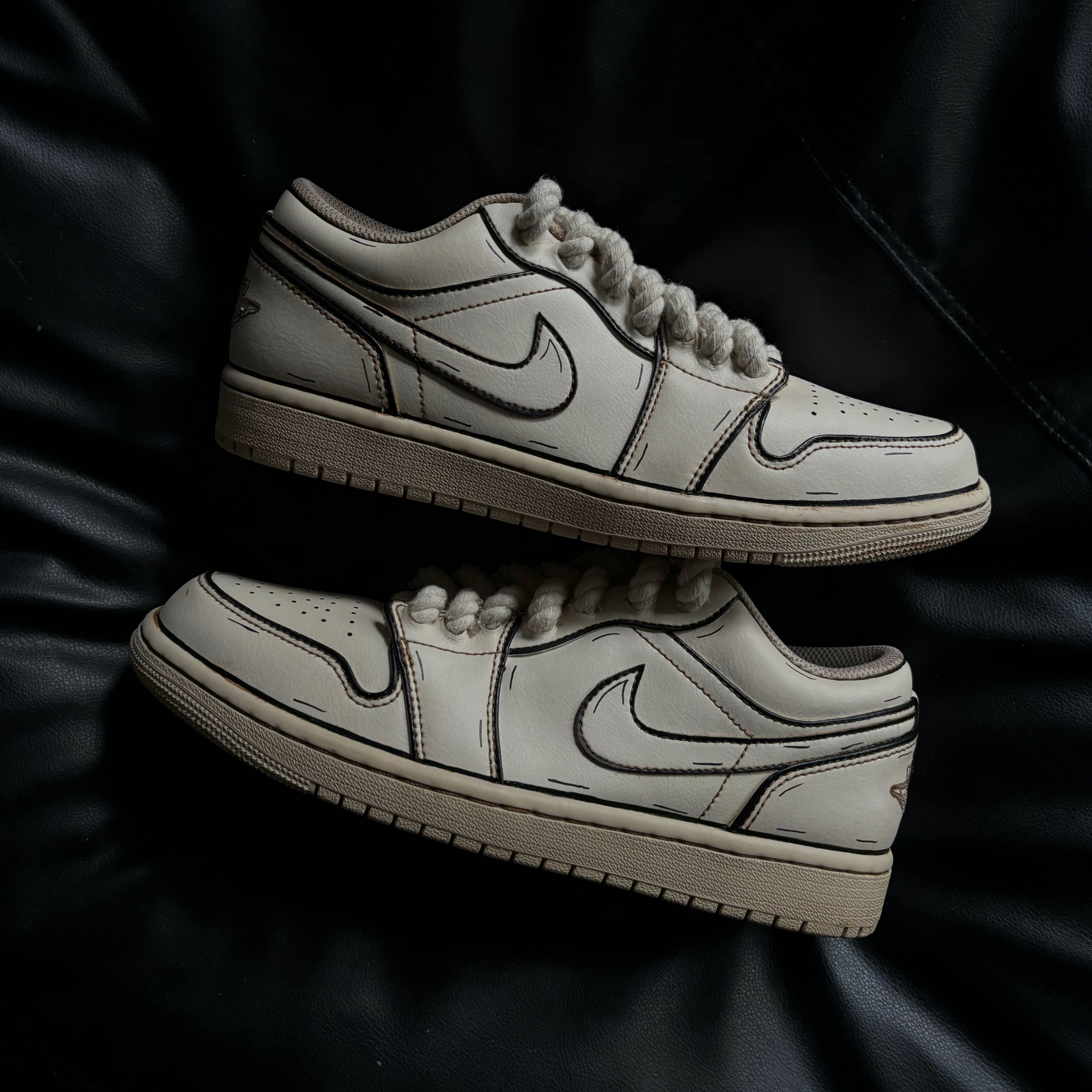 Nike Air Jordan 1 Lows x Cartooned Coffee Dip (Rope Laces) Knickgasm