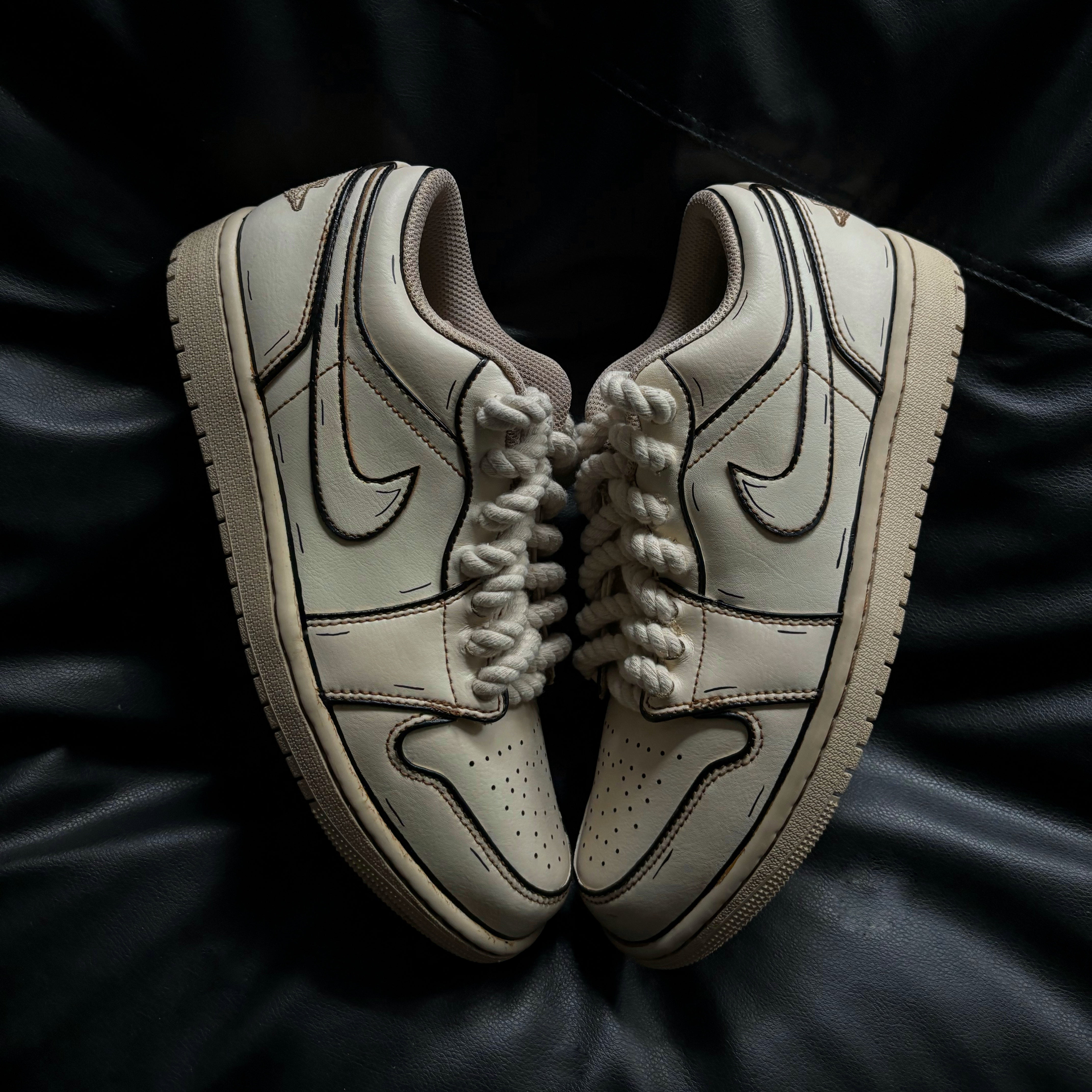 Nike Air Jordan 1 Lows x Cartooned Coffee Dip (Rope Laces) Knickgasm