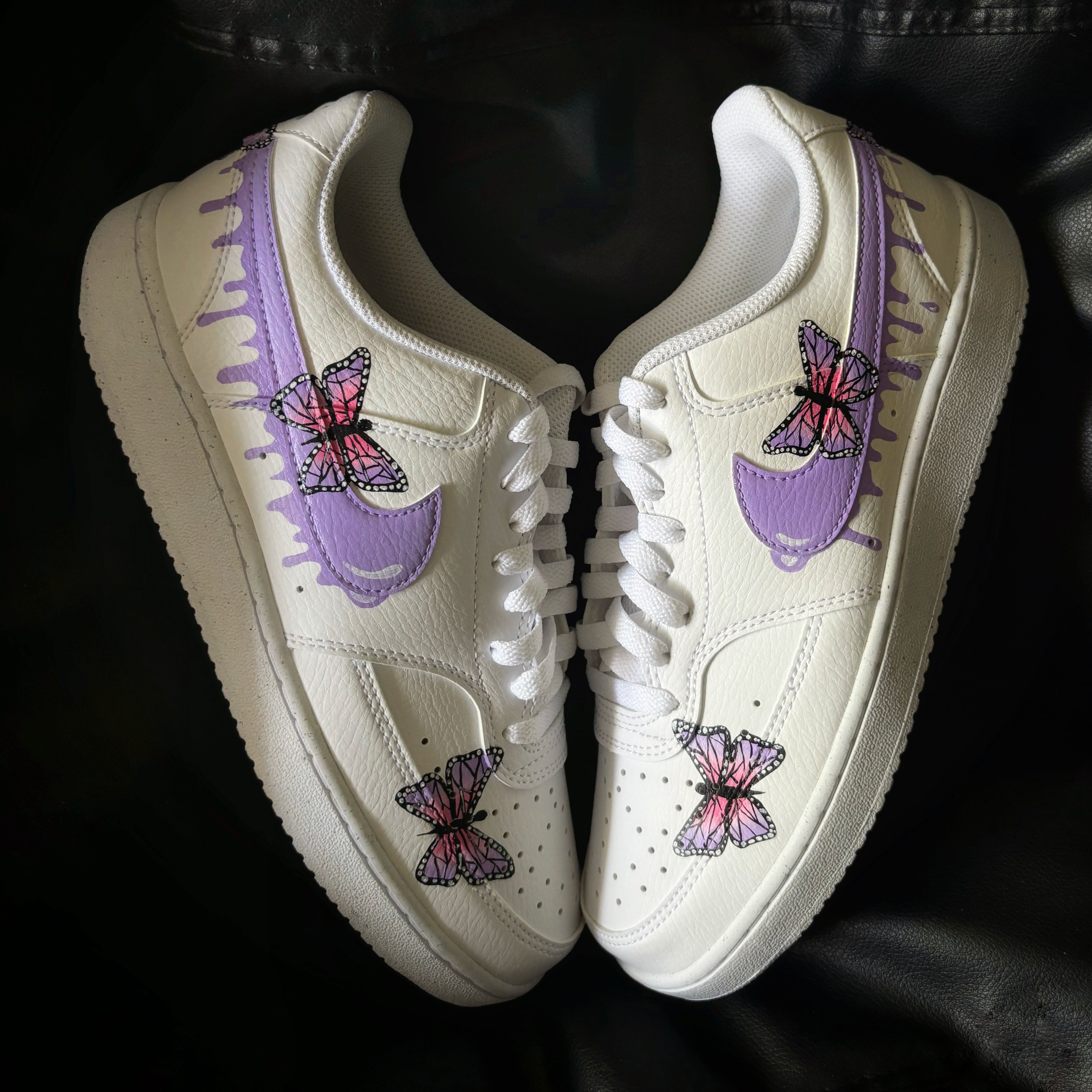 Nike Purple Butterfly Shoes Custom Nike Air Force Lilac Monarch