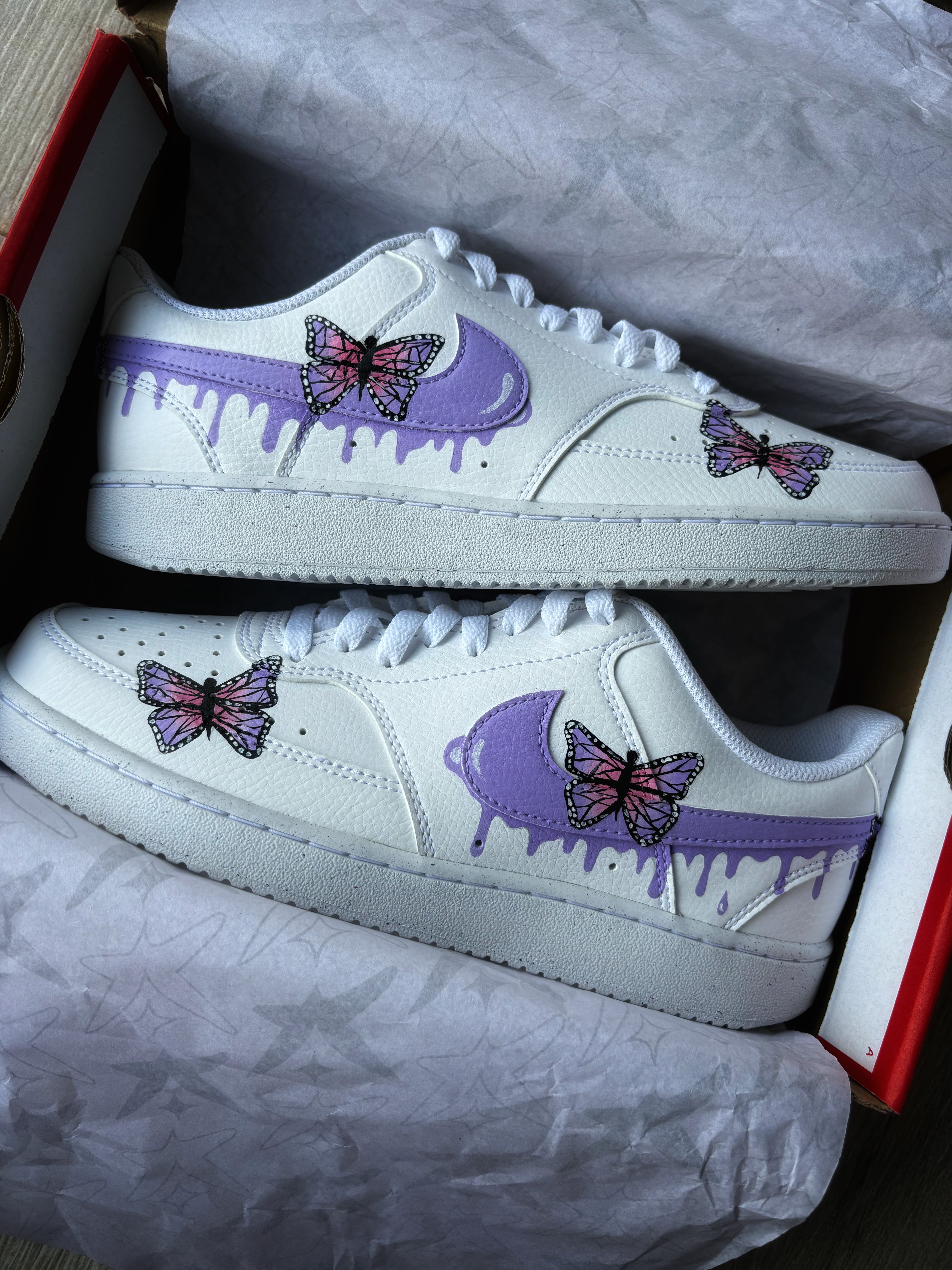 Nike Court Vision x lavender butterfly drip Knickgasm