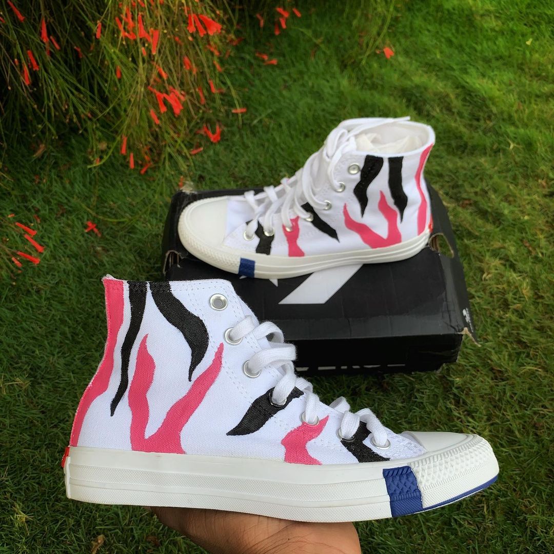 Converse x Black and Pink Stripes