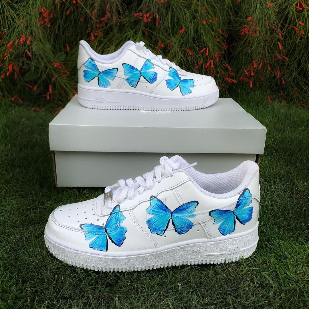 Air force 1 with best sale blue butterfly