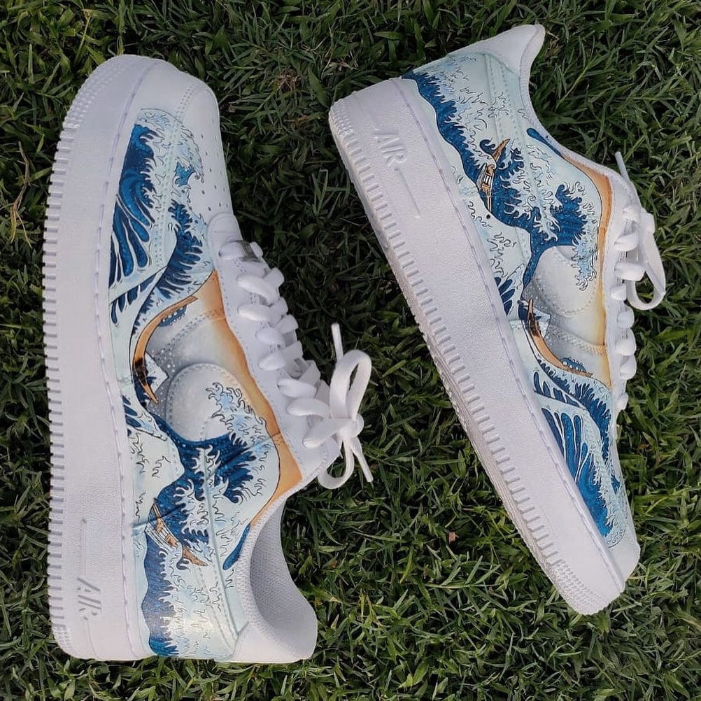 Custom Nike Air Force 1 Shoes Waves
