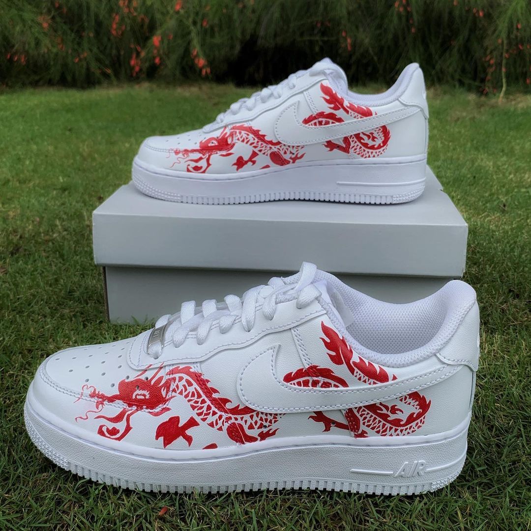 Nike, Shoes, Nike Af Dragon Custom Red
