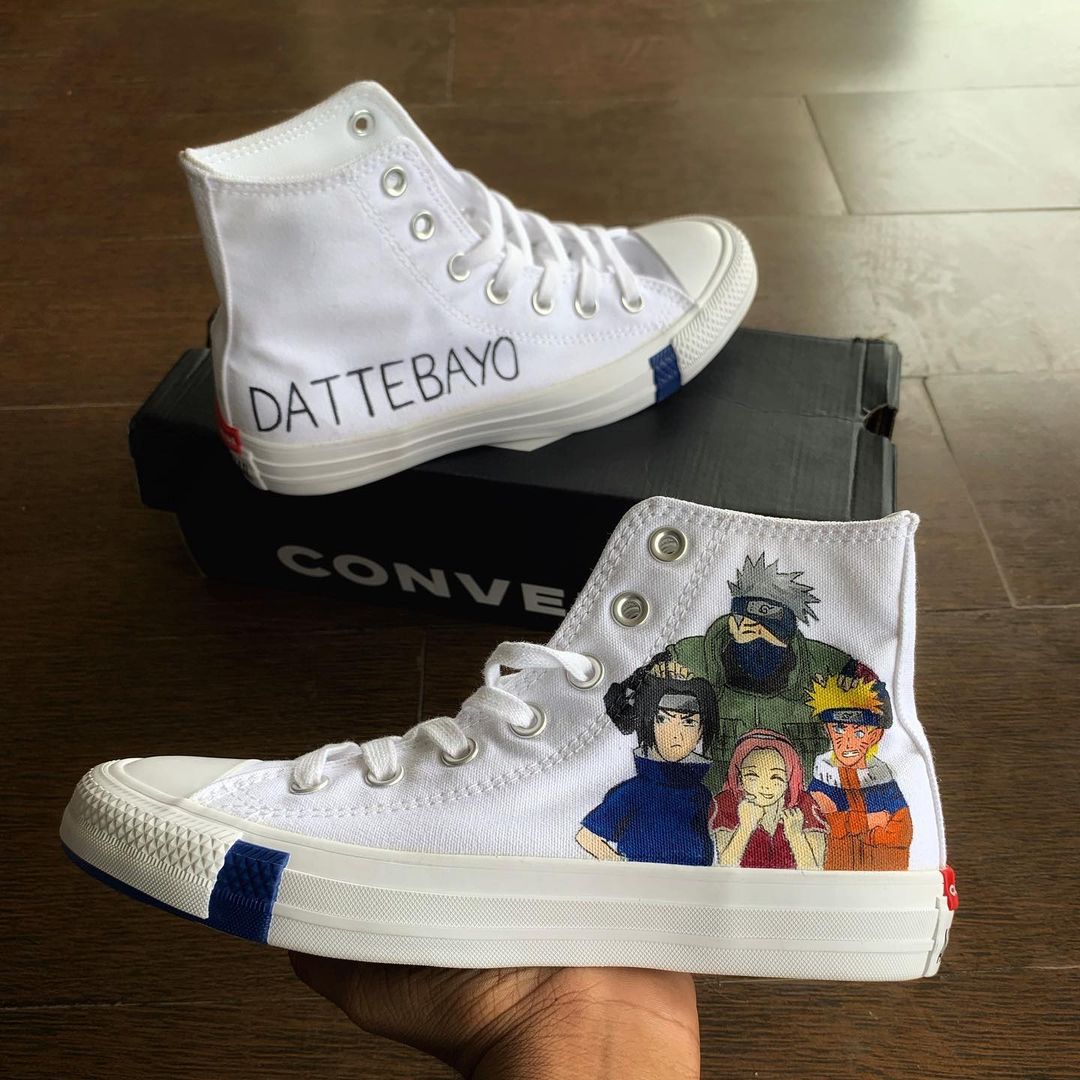 Converse Chuck Taylor All star Sneaker Hand Painted Naruto Mens 7 Womens 9  Anime | eBay