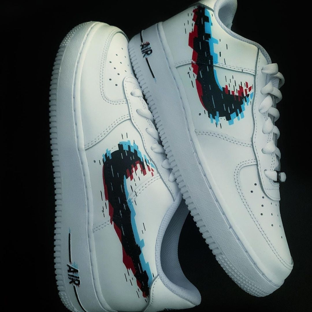 Nike air force 1 glitch custom Clearance
