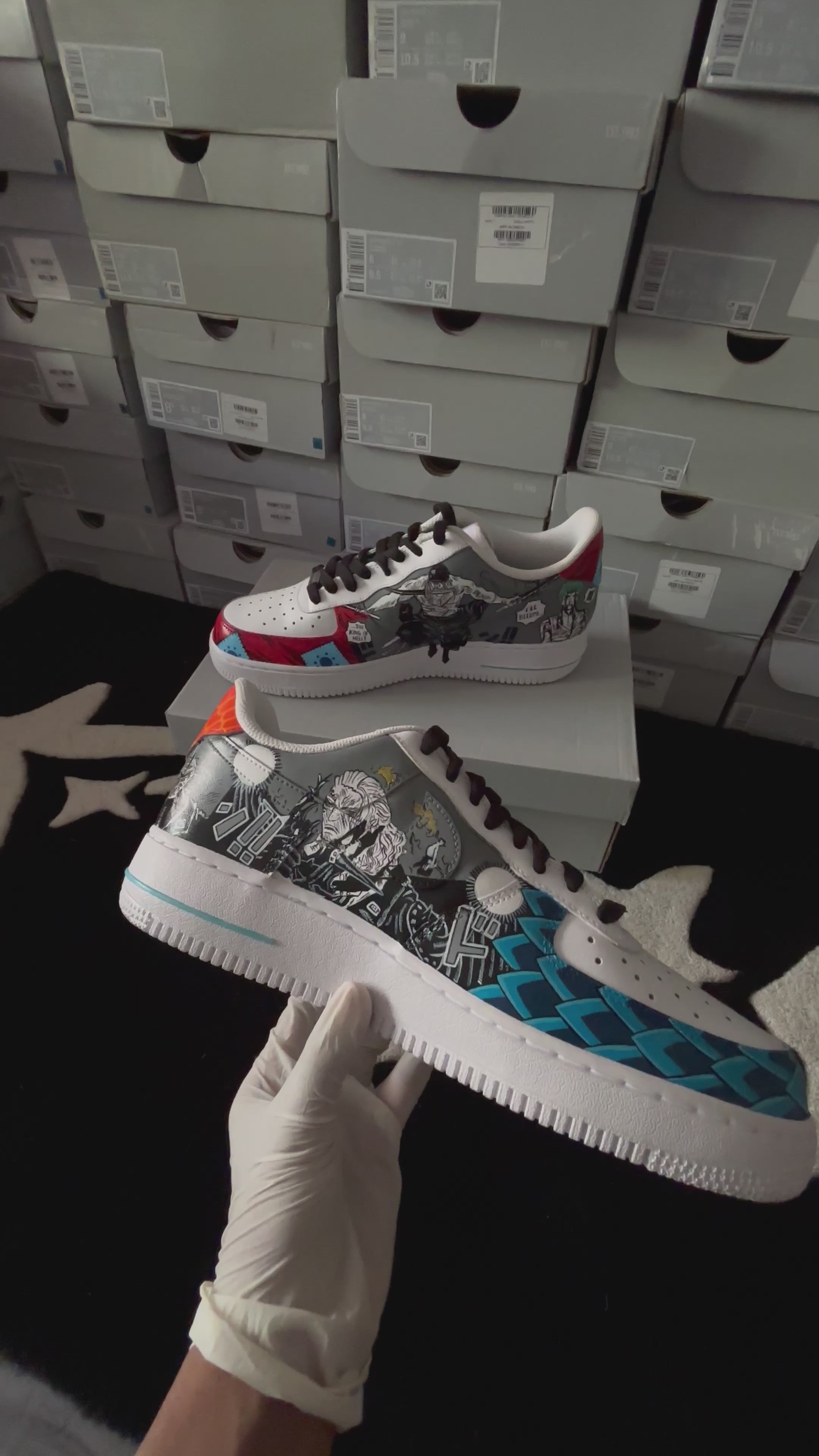 Nike Air Force 1 x Luffy Gear 5 x Kaido